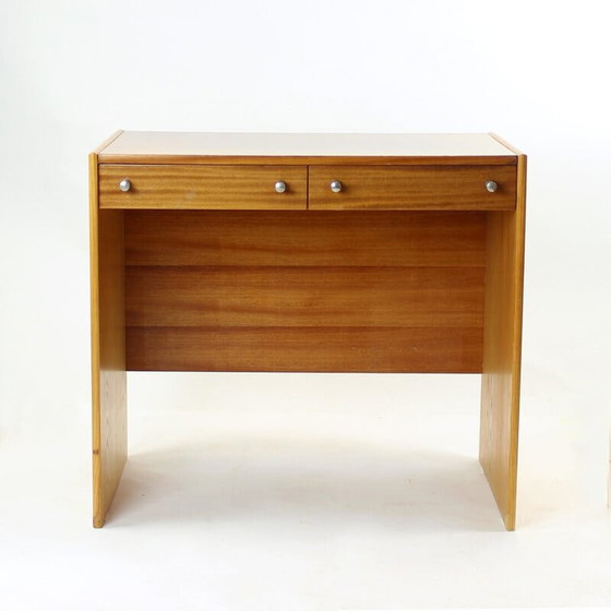 Image 1 of Vintage mahoniehouten bureau, Tsjecho-Slowakije 1970