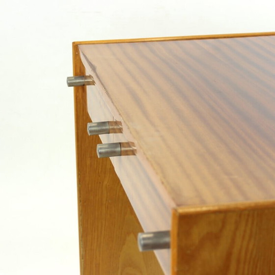 Image 1 of Vintage mahoniehouten bureau, Tsjecho-Slowakije 1970