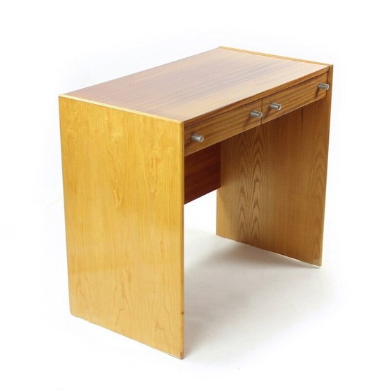 Image 1 of Vintage mahoniehouten bureau, Tsjecho-Slowakije 1970