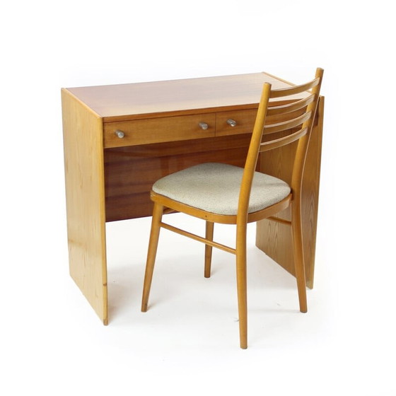 Image 1 of Vintage mahoniehouten bureau, Tsjecho-Slowakije 1970