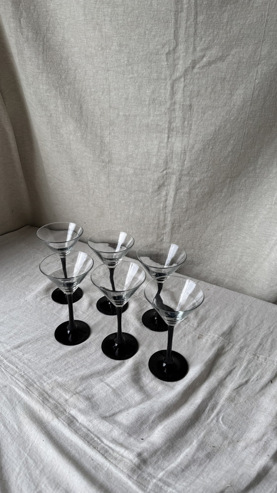 Image 1 of 6X Martini Coupe, Zwart, Luminarc