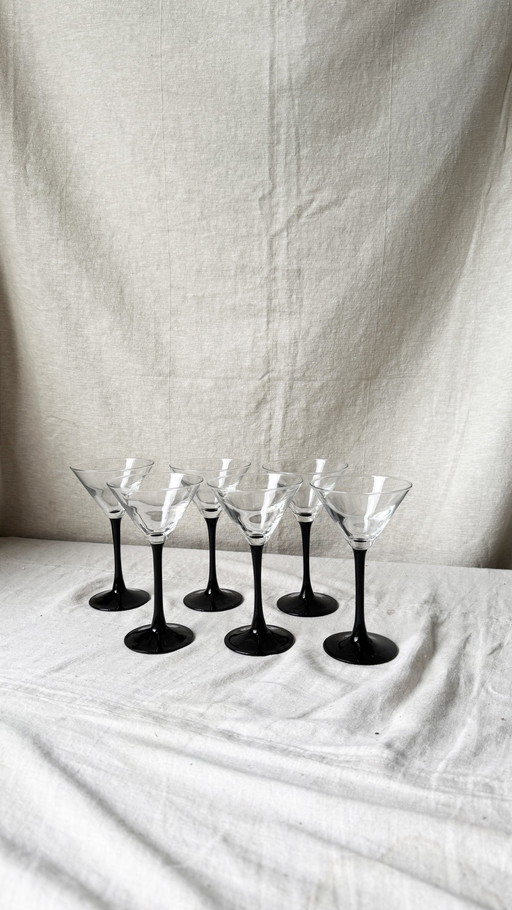 6X Martini Coupe, Zwart, Luminarc