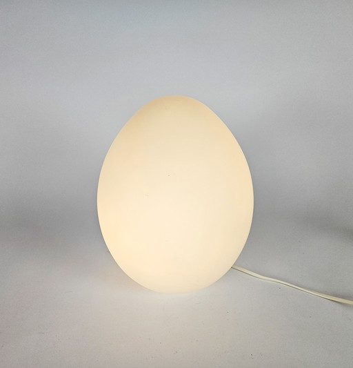 Domec Luminaires - Egg lamp - tafellamp - melkglas - Frankrijk - 1980's