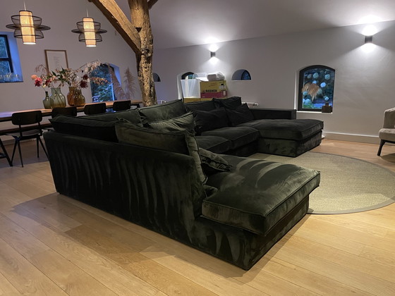 Image 1 of EasySofa hoekbank groen velour