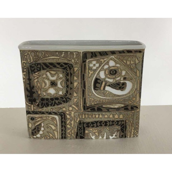 Image 1 of Vintage Baca aardewerk vazen en schaal door Nils Thorsson voor Royal Copenhagen, Denemarken 1960