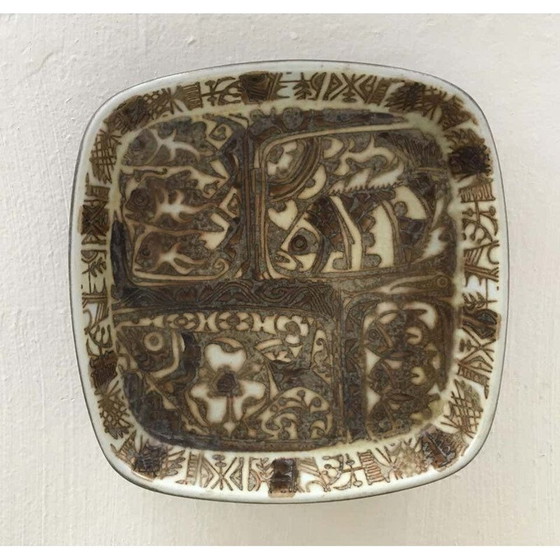 Image 1 of Vintage Baca aardewerk vazen en schaal door Nils Thorsson voor Royal Copenhagen, Denemarken 1960