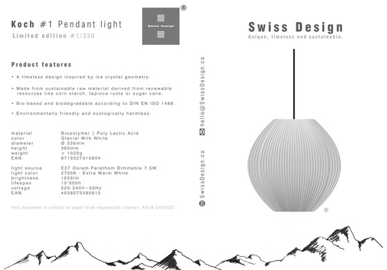 Image 1 of Swiss Design Koch #1 Hanglamp Zwart