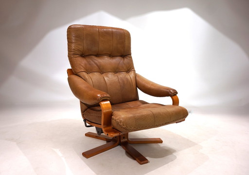 P. Schultz & Co. Leren fauteuil Denemarken, 1960