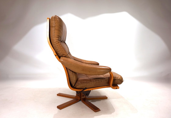 Image 1 of P. Schultz & Co. Leren fauteuil Denemarken, 1960