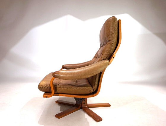 Image 1 of P. Schultz & Co. Leren fauteuil Denemarken, 1960