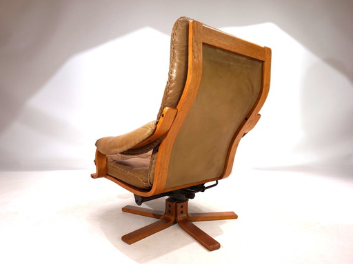 P. Schultz & Co. Leren fauteuil Denemarken, 1960