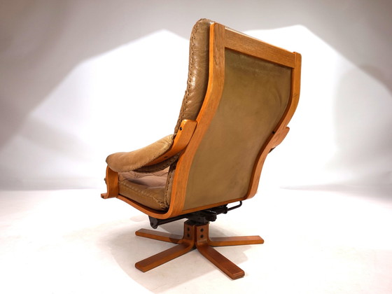 Image 1 of P. Schultz & Co. Leren fauteuil Denemarken, 1960