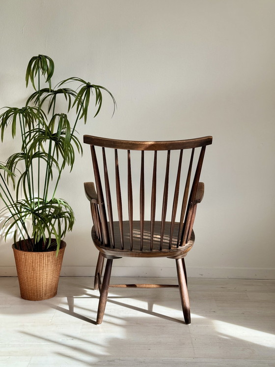 Image 1 of Vintage Minimalistische Wabisabi Spijlenstoel