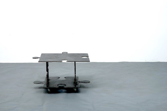 Image 1 of Duitse vintage metalen salontafel in puzzeloptiek, jaren 1980