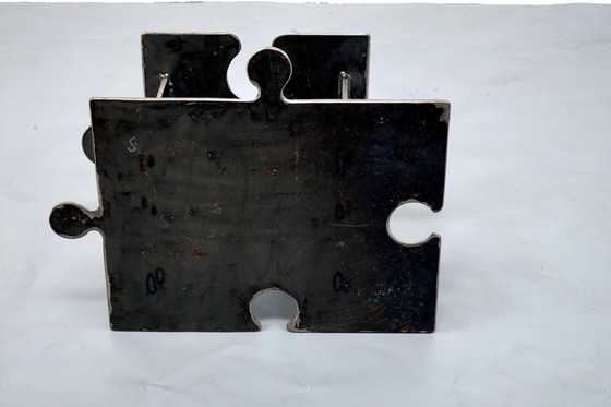 Image 1 of Duitse vintage metalen salontafel in puzzeloptiek, jaren 1980
