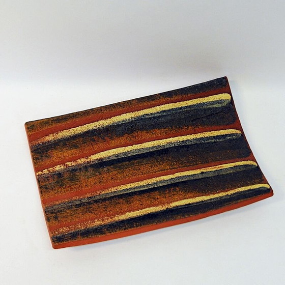 Image 1 of Vintage kleiplaat van Thomas Hellström voor Nittsjö Keramik, Zweden 1960