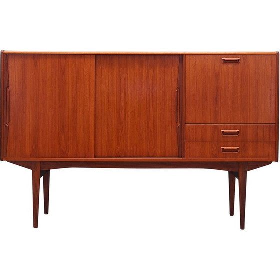 Image 1 of Vintage hoog dressoir in teakfineer, Denemarken 1960