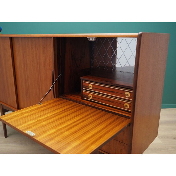 Image 1 of Vintage hoog dressoir in teakfineer, Denemarken 1960
