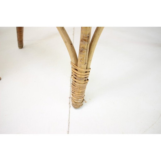 Paar vintage rotan fauteuils, Tsjecho-Slowakije 1960