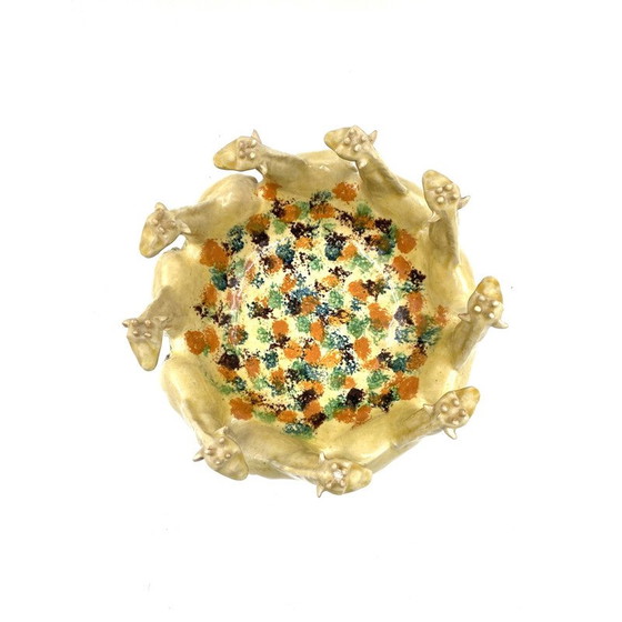 Image 1 of Vintage keramisch giraffe middenstuk, Italië 1990