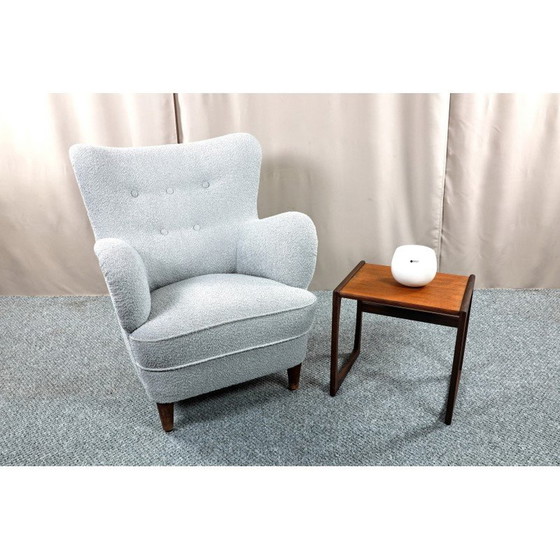 Image 1 of Vintage fauteuil in Boucle stof, Scandinavië 1950