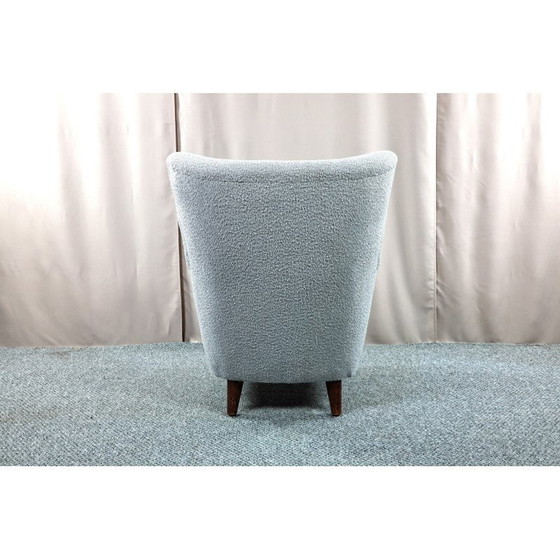 Image 1 of Vintage fauteuil in Boucle stof, Scandinavië 1950
