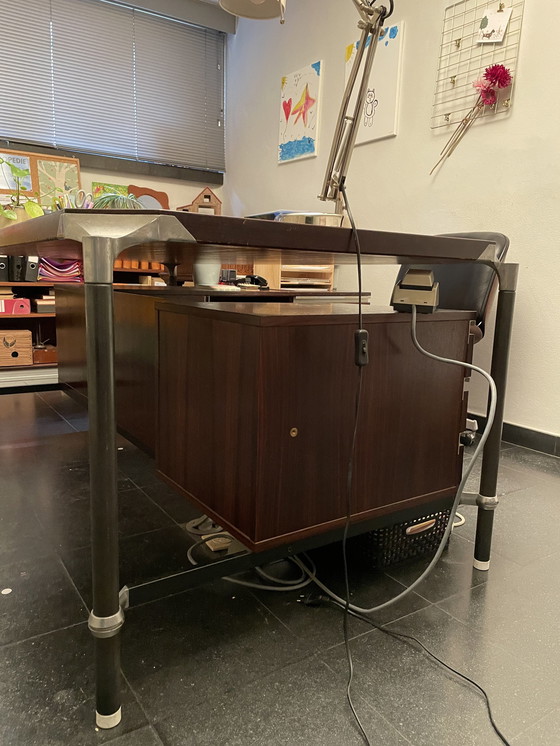 Image 1 of Set Bureau, Bureaustoelen En Kasten Ico Paris Voor Mim Roma