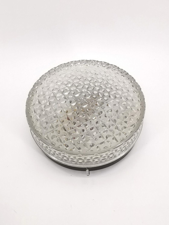 Image 1 of Megal Vintage Glazen Plafondlamp