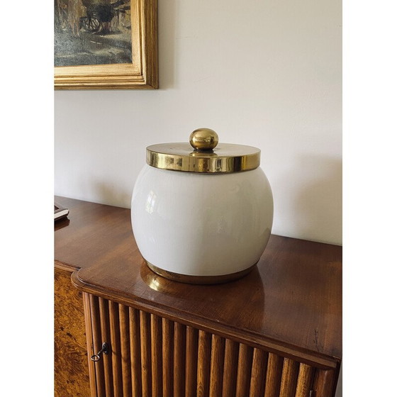 Image 1 of Vintage emmer van wit keramiek, Italië 1970