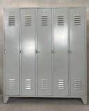 Vintage industriële lockerkast (5 deuren)