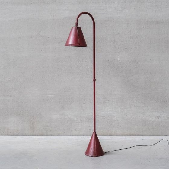 Image 1 of Spaanse vloerlamp van leer uit Mid Century, Valenti, 1970