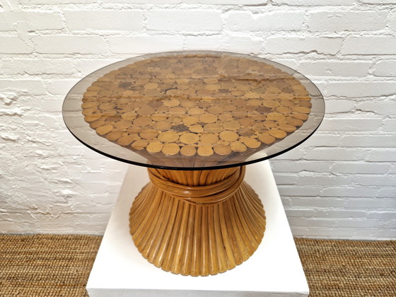 Image 1 of McGyuire Bijzettafel 'Wheat Sheaf', 1970s