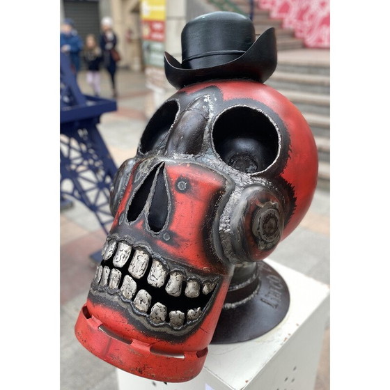 Image 1 of Vintage metalen sculptuur eerbetoon aan Tim Burton door Libecq, 2020