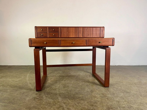 Image 1 of Bureau Teak Mid Eeuw Vintage 1960