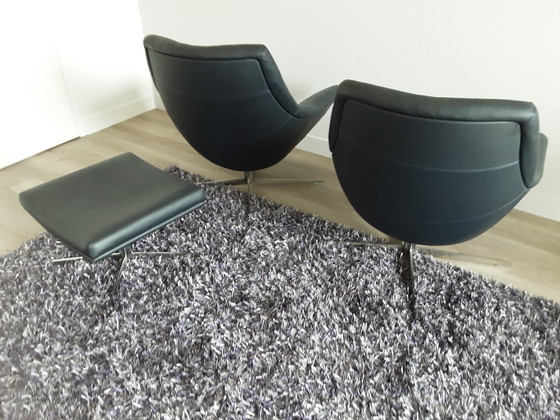 Image 1 of 2x Rolf Benz fauteuils + voetenbankje