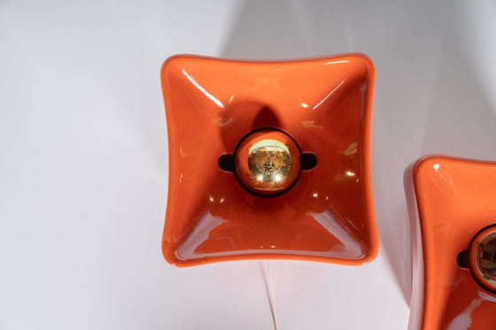 Image 1 of Space age keramische wandlampen, 70s vintage wall scones