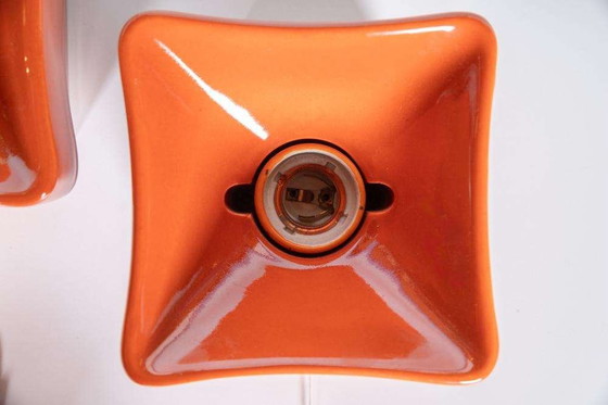 Image 1 of Space age keramische wandlampen, 70s vintage wall scones