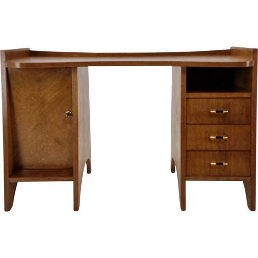 Vintage eikenhouten bureau, Italië 1960