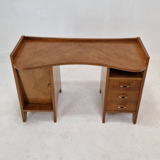 Vintage eikenhouten bureau, Italië 1960