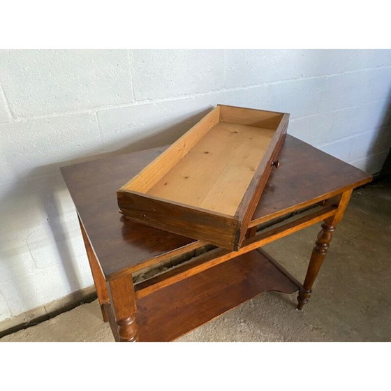 Image 1 of Vintage massief houten bureau met 1 lade, 1950