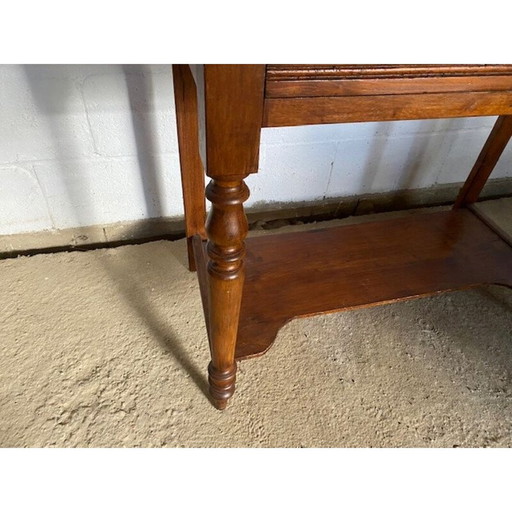 Vintage massief houten bureau met 1 lade, 1950