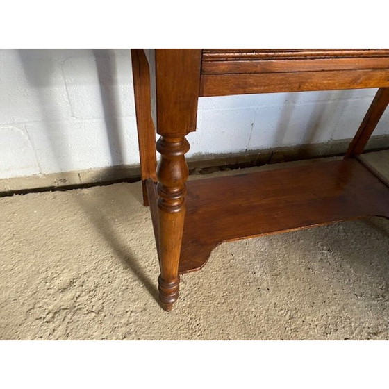 Image 1 of Vintage massief houten bureau met 1 lade, 1950