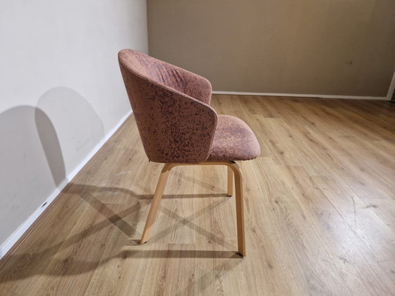 Image 1 of 4X Arco Close Eetkamerstoelen - Showroomstaat - Roze - Blauw