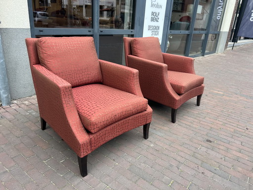 2x Baan Fauteuils Stof 