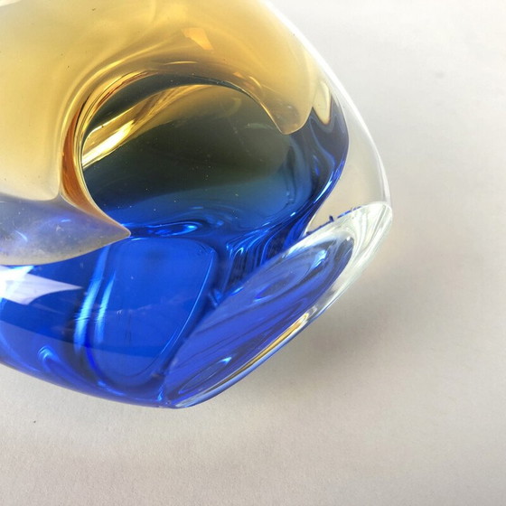 Image 1 of Vintage glazen mand van Luboš Metelák en Oldřich Lípa voor Moser Karlovy Vary, Tsjechië 1970