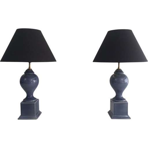 Paar vintage balusterlampen 1970