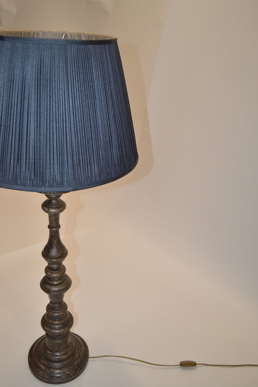 Lamp Brons/ Silver, Shade Black Silk