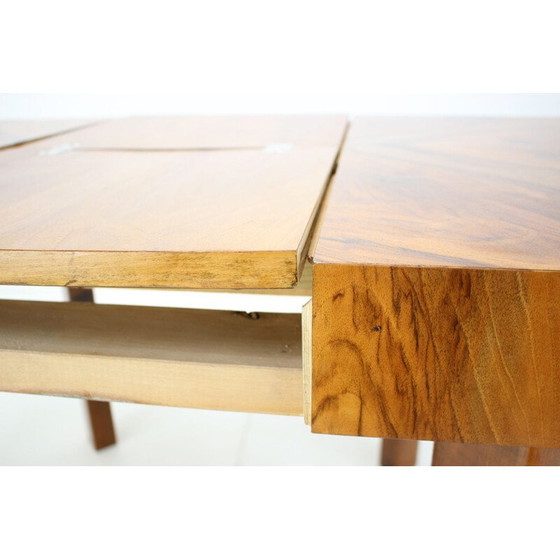 Image 1 of Art Deco vintage uitschuifbare eettafel, Tsjecho-Slowakije 1930