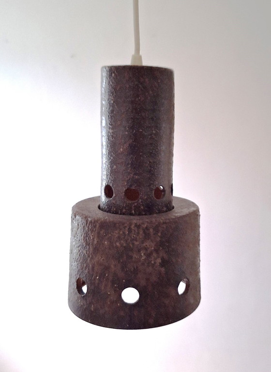 Image 1 of Hanglamp, Keramiek, Bestaande Uit 2 Delen, Kelk En Stam, Vintage