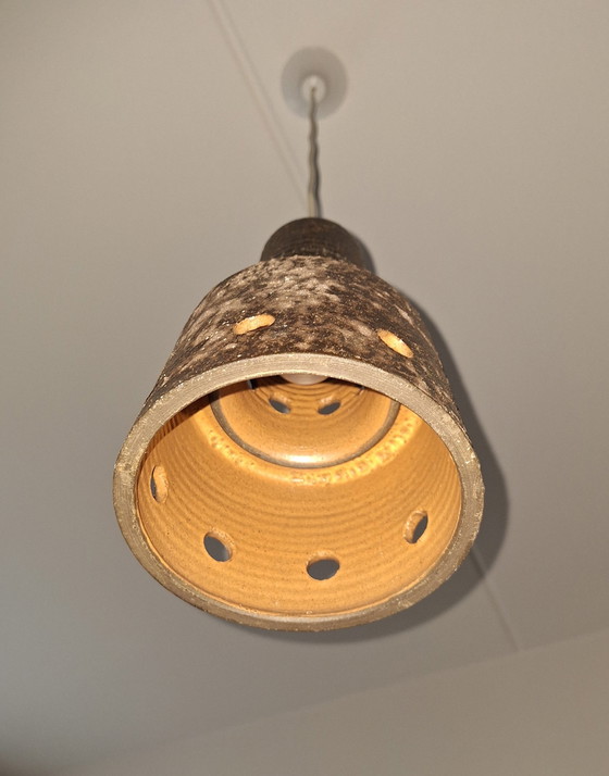 Image 1 of Hanglamp, Keramiek, Bestaande Uit 2 Delen, Kelk En Stam, Vintage